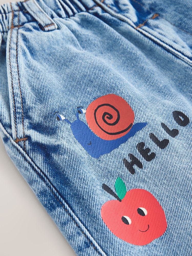 Mid Blue Woodland Character Wide Fit Jeans (3mths-7yrs)