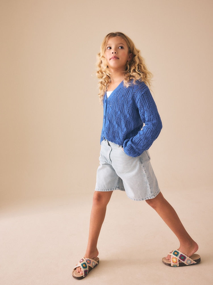 Cobalt Blue Knitted Cardigan (3-16yrs)