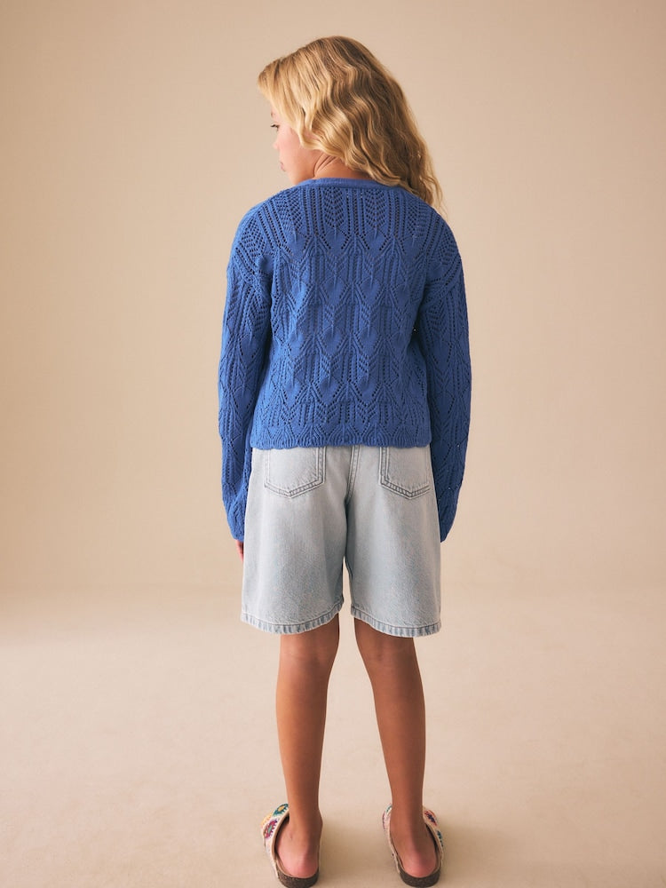 Cobalt Blue Knitted Cardigan (3-16yrs)