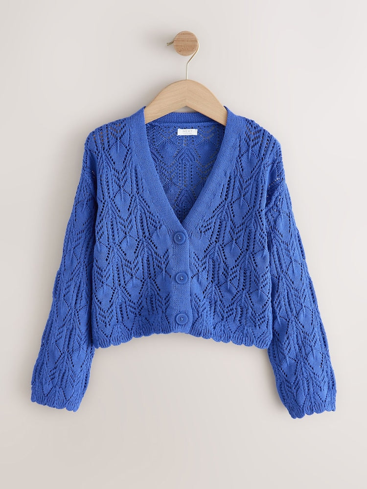 Cobalt Blue Knitted Cardigan (3-16yrs)