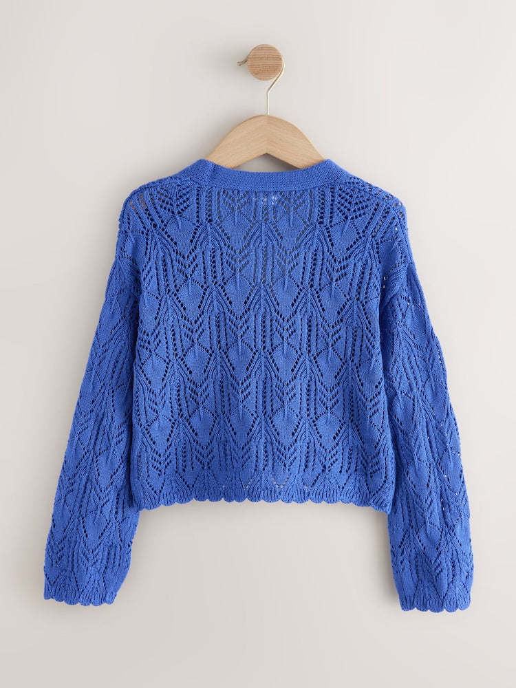 Cobalt Blue Knitted Cardigan (3-16yrs)