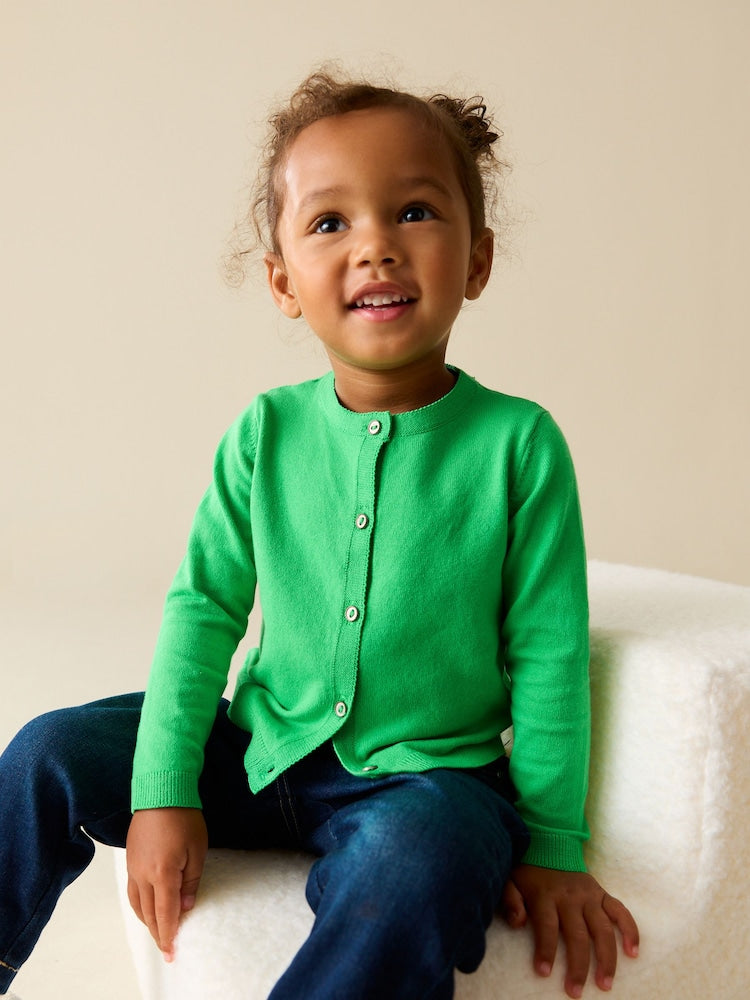 Bright Green Cardigan (3mths-10yrs)