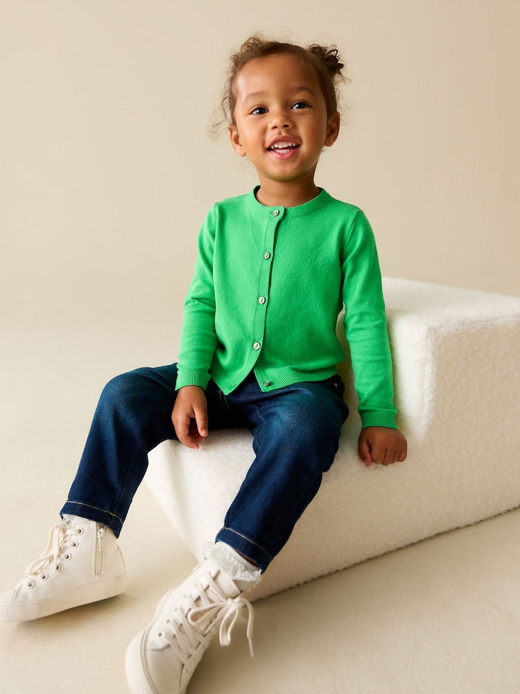 Bright Green Cardigan (3mths-10yrs)