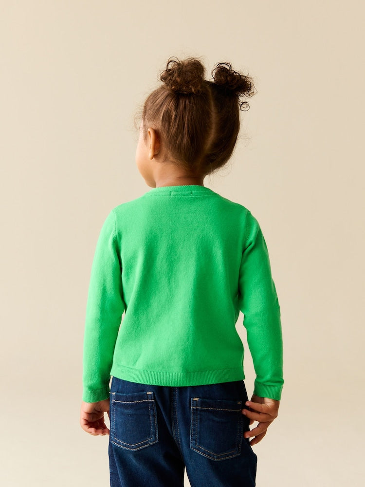 Bright Green Cardigan (3mths-10yrs)