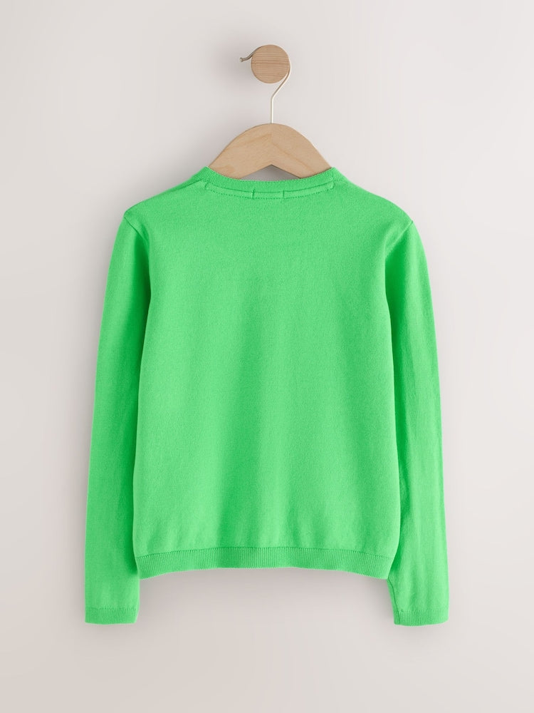 Bright Green Cardigan (3mths-10yrs)