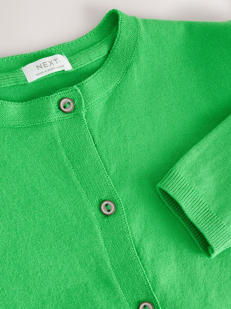 Bright Green Cardigan (3mths-10yrs)
