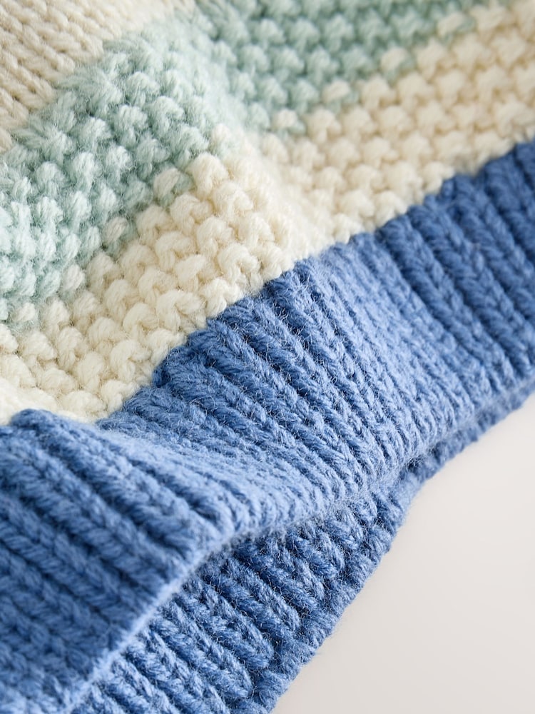 Light Blue Collared Fish Stripe Cardigan (3mths-7yrs)