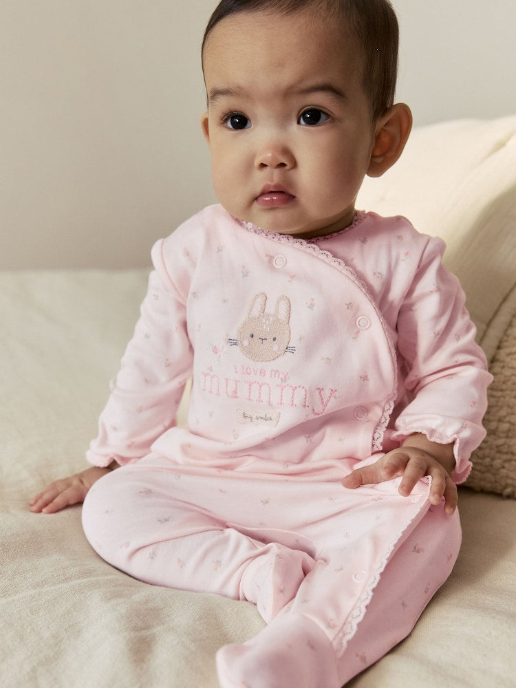 Pink Mummy Family Baby Sleepsuit (0-2yrs)