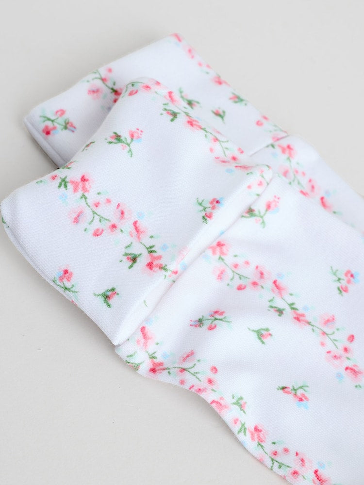 White/Pink 4 Pack Baby Sleepsuit (0-2yrs)