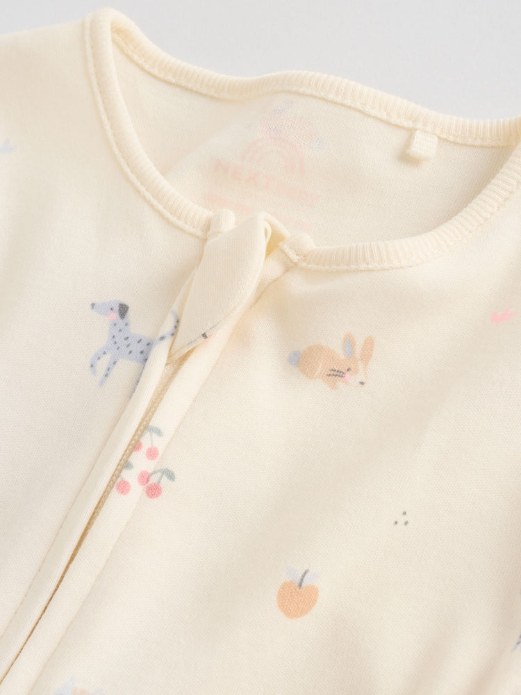 Multi Pastel Character Two Way Zip Baby Sleepsuits 5 Pack (0-2yrs)