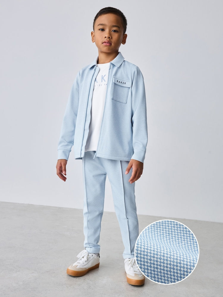 Baker by Ted Baker 3 Piece Textured Jacket T-Shirt and Trousers Set - Light Blue / 1.5 - 2 Years (86 - 92cm)