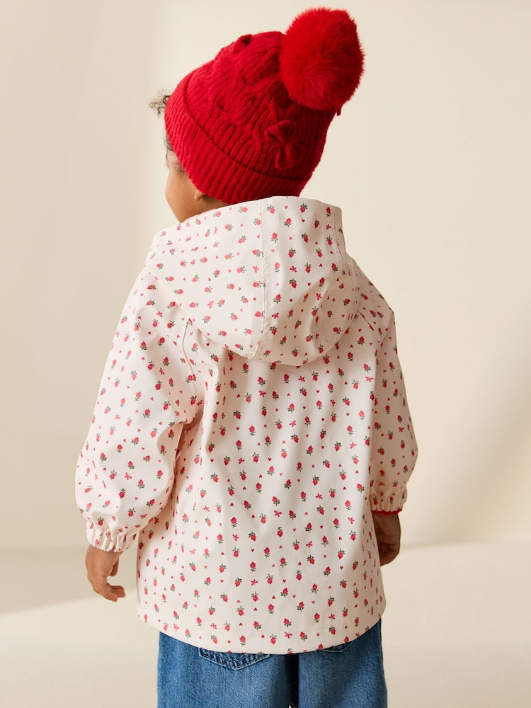 Ecru Floral Shower Resistant Printed Raincoat (9mths-7yrs)