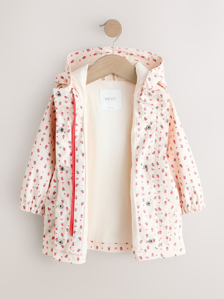 Ecru Floral Shower Resistant Printed Raincoat (9mths-7yrs)