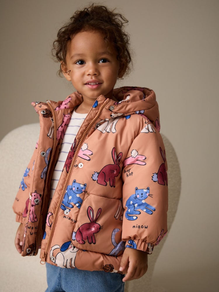 Rust Character Shower Resistant Printed Coat (3mths-7yrs)