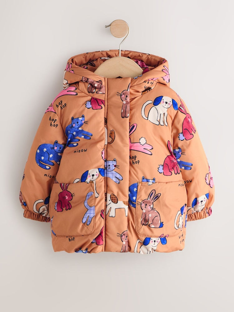 Rust Character Shower Resistant Printed Coat (3mths-7yrs)