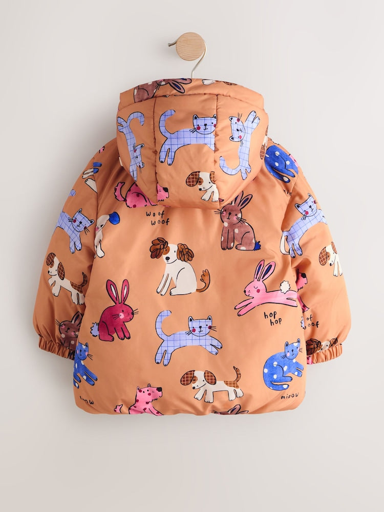 Rust Character Shower Resistant Printed Coat (3mths-7yrs)