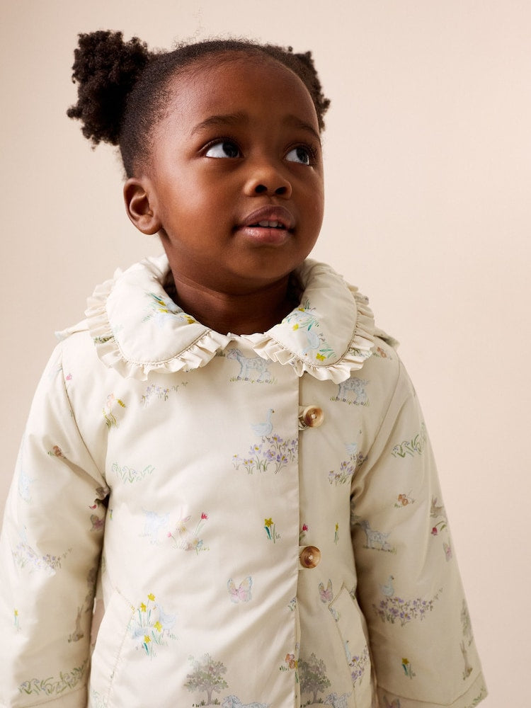 Spring Character Shower Resistant Printed Coat With Frill Collar (3mths-7yrs)