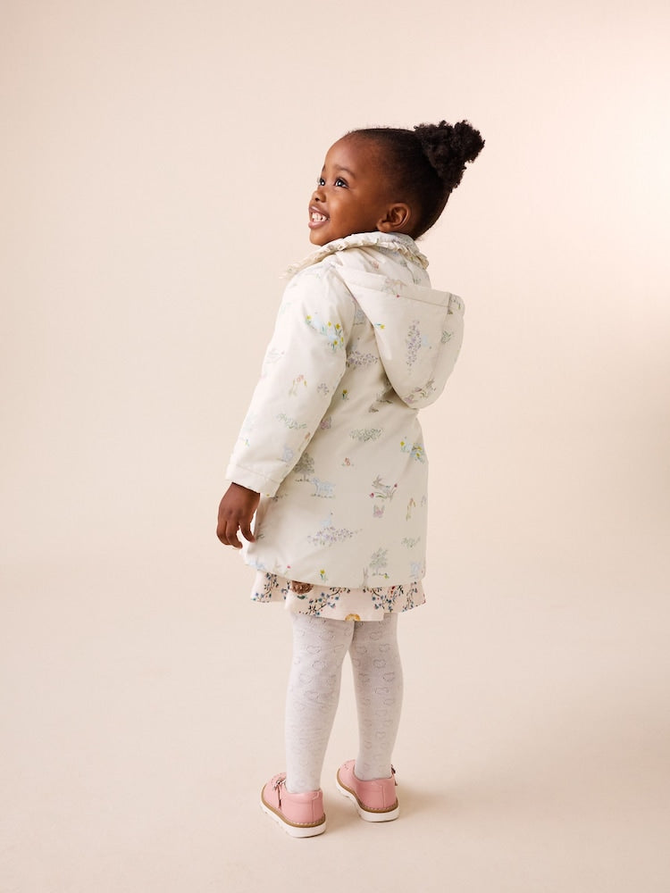 Spring Character Shower Resistant Printed Coat With Frill Collar (3mths-7yrs)