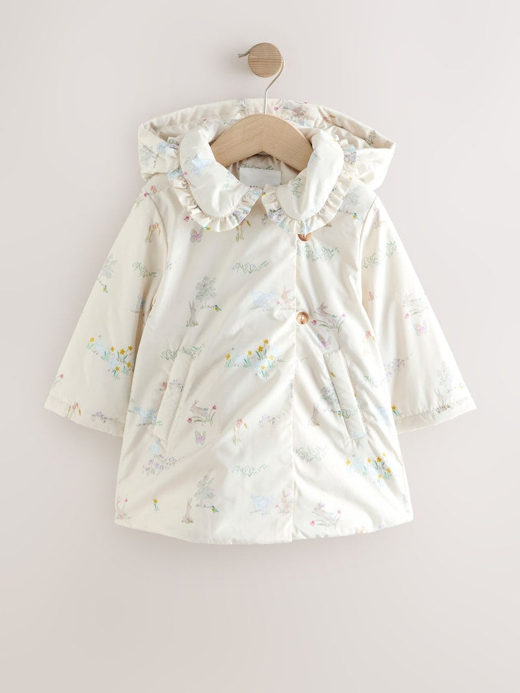 Spring Character Shower Resistant Printed Coat With Frill Collar (3mths-7yrs)