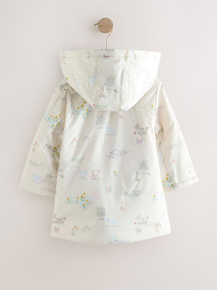 Spring Character Shower Resistant Printed Coat With Frill Collar (3mths-7yrs)