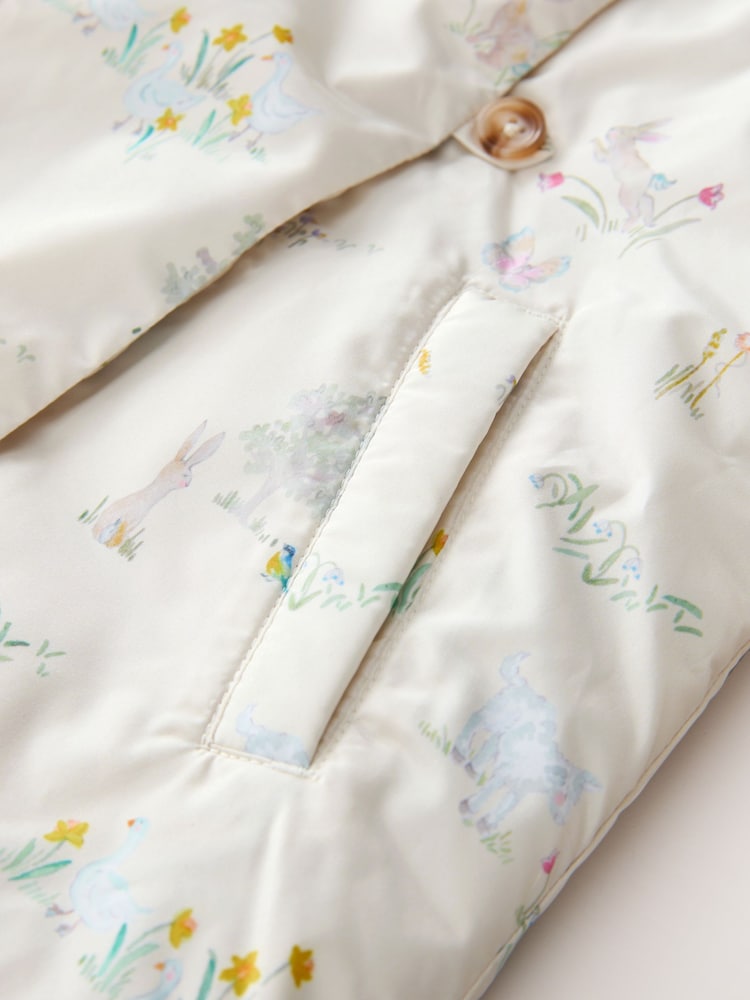 Spring Character Shower Resistant Printed Coat With Frill Collar (3mths-7yrs)