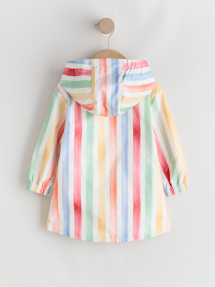 Multi Stripe Shower Resistant Printed Raincoat (3mths-7yrs)