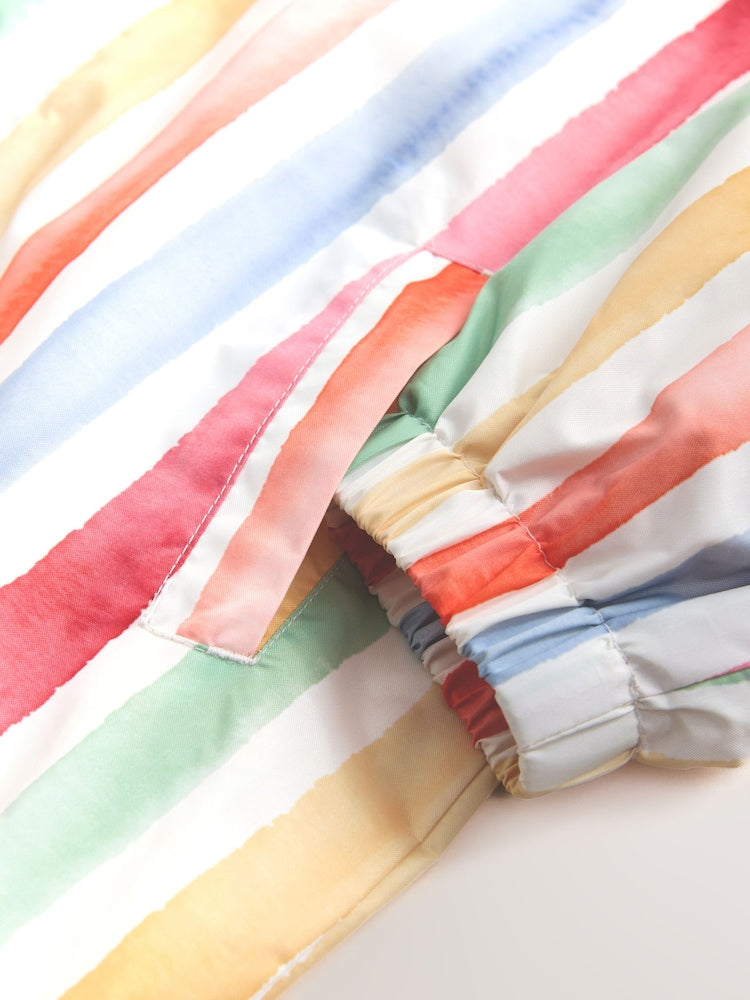 Multi Stripe Shower Resistant Printed Raincoat (3mths-7yrs)
