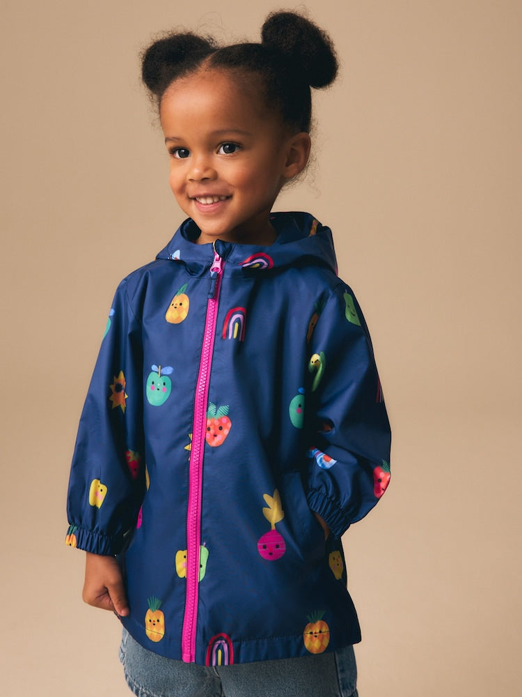 Navy Character Shower Resistant Printed Raincoat (3mths-7yrs)