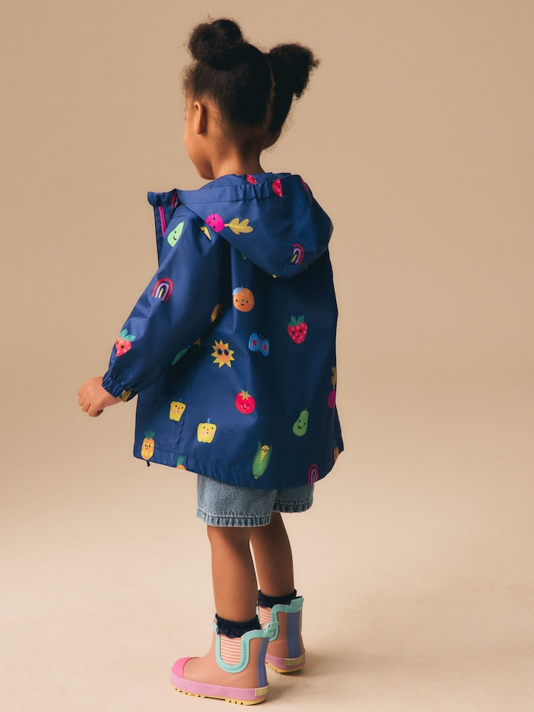 Navy Character Shower Resistant Printed Raincoat (3mths-7yrs)