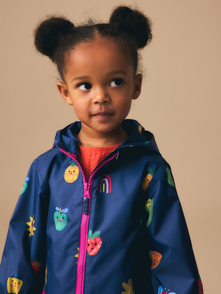 Navy Character Shower Resistant Printed Raincoat (3mths-7yrs)