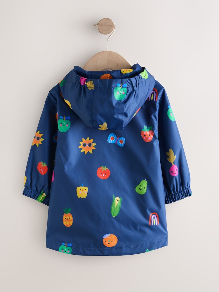 Navy Character Shower Resistant Printed Raincoat (3mths-7yrs)