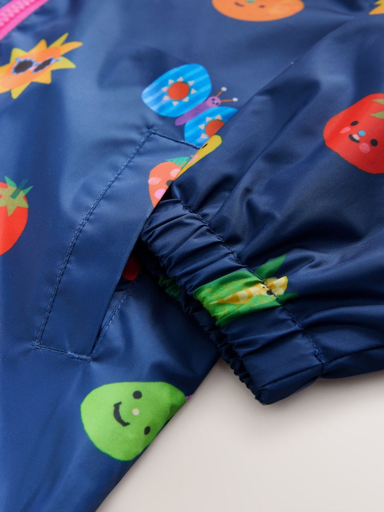 Navy Character Shower Resistant Printed Raincoat (3mths-7yrs)