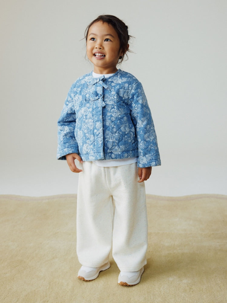 Blue Denim Jacquard Quilted Jacket (3mths-7yrs)
