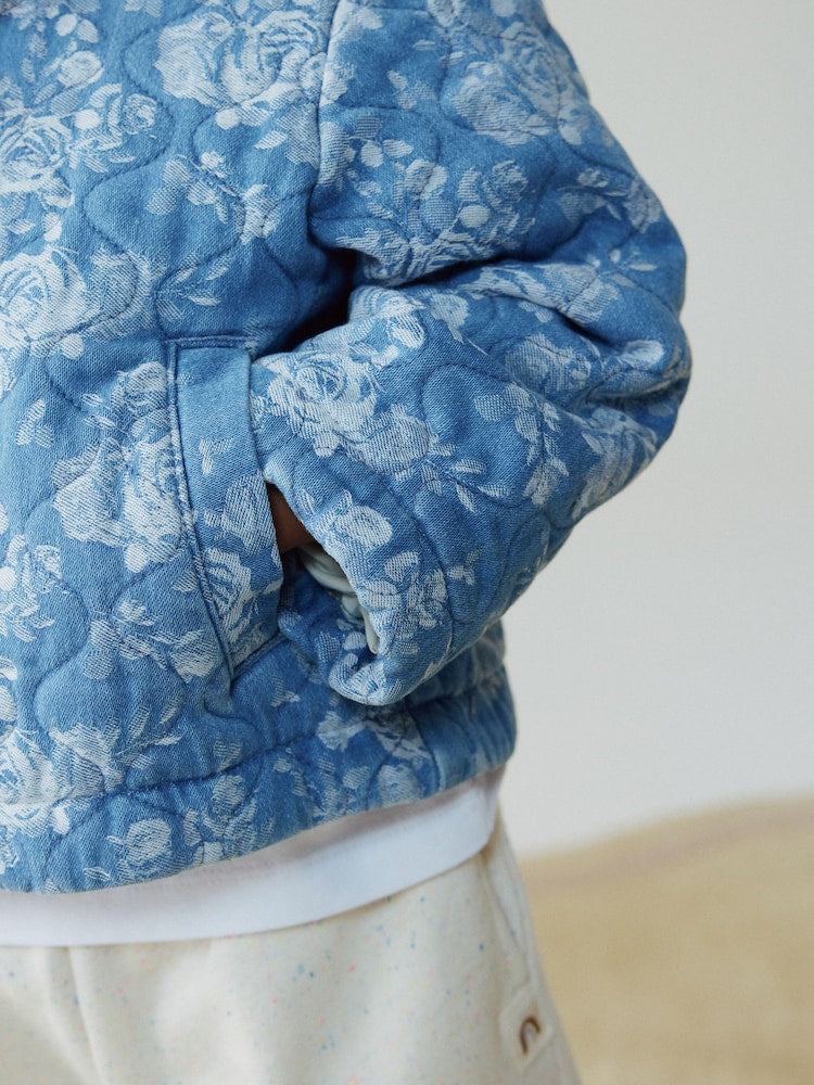 Blue Denim Jacquard Quilted Jacket (3mths-7yrs)