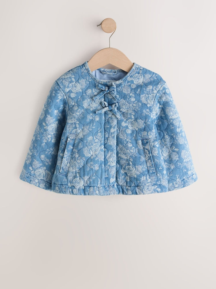 Blue Denim Jacquard Quilted Jacket (3mths-7yrs)