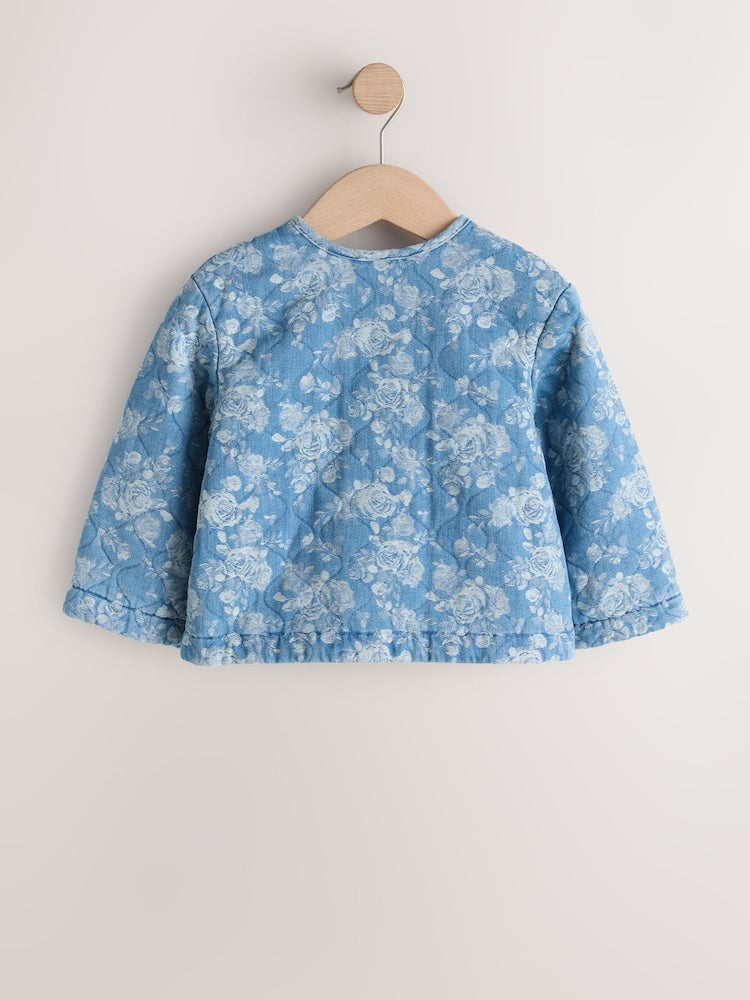 Blue Denim Jacquard Quilted Jacket (3mths-7yrs)