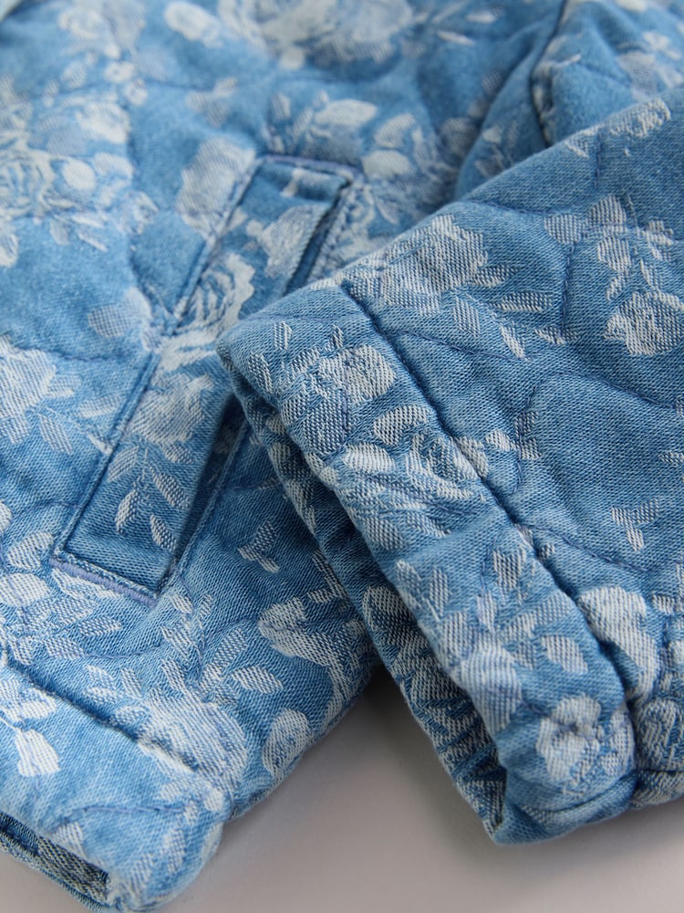 Blue Denim Jacquard Quilted Jacket (3mths-7yrs)