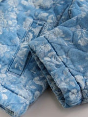Blue Denim Jacquard Quilted Jacket (3mths-7yrs) - Size 3-6 Months (62-68cm)