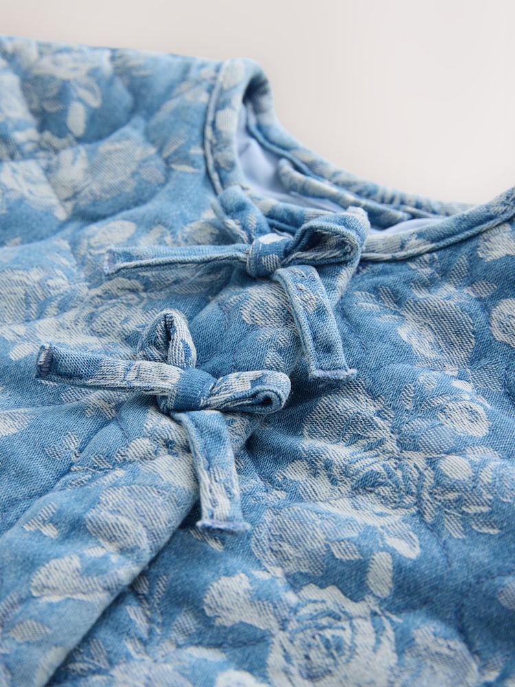 Blue Denim Jacquard Quilted Jacket (3mths-7yrs)