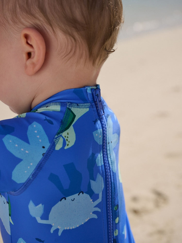 Blue Sunsafe Swimsuit and Hat Set (3mths-7yrs)