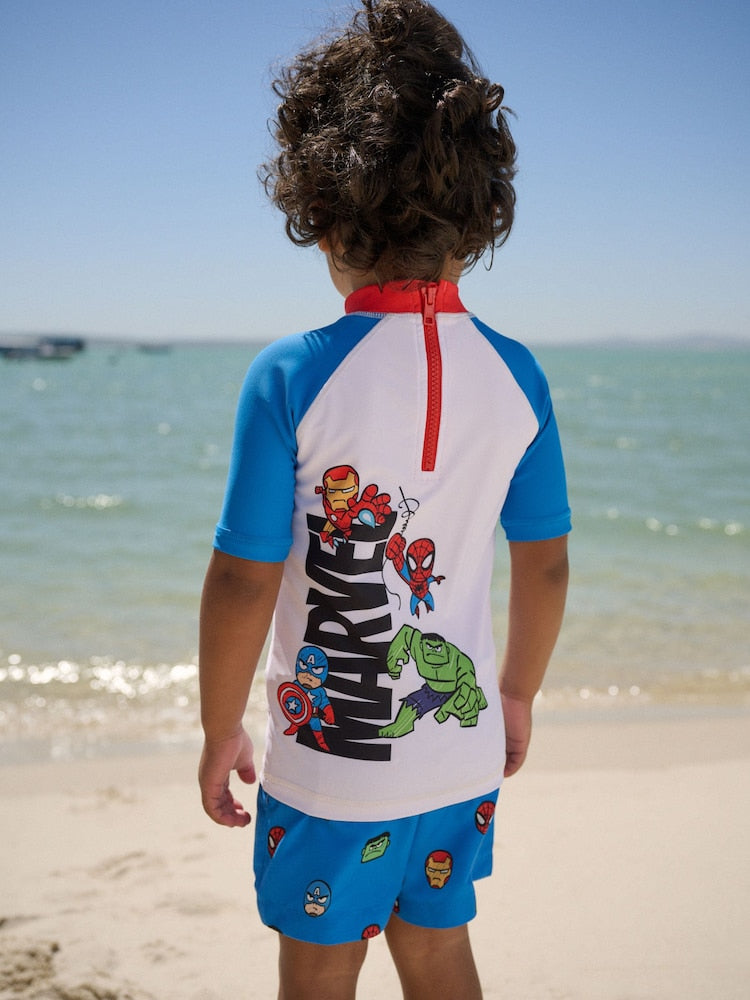 Marvel Rash Vest and Swim Shorts Set (3mths-7yrs)
