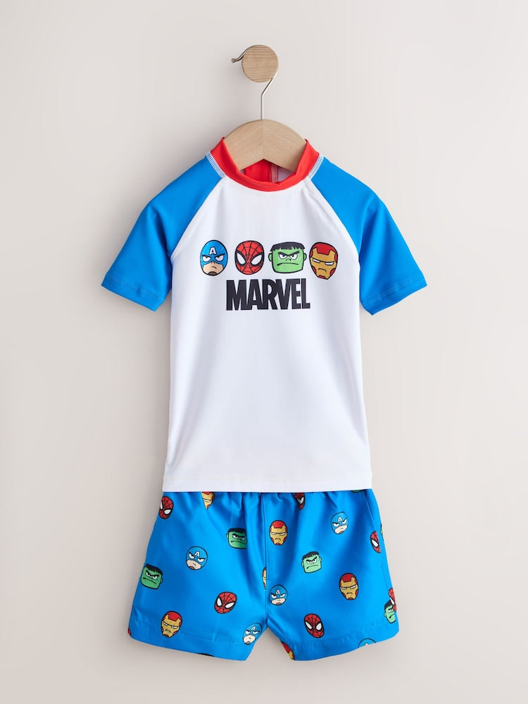 Marvel Rash Vest and Swim Shorts Set (3mths-7yrs)