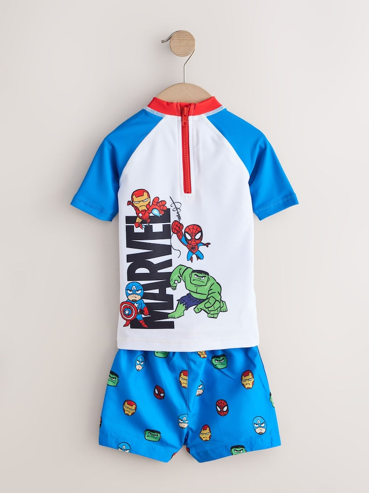 Marvel Rash Vest and Swim Shorts Set (3mths-7yrs)