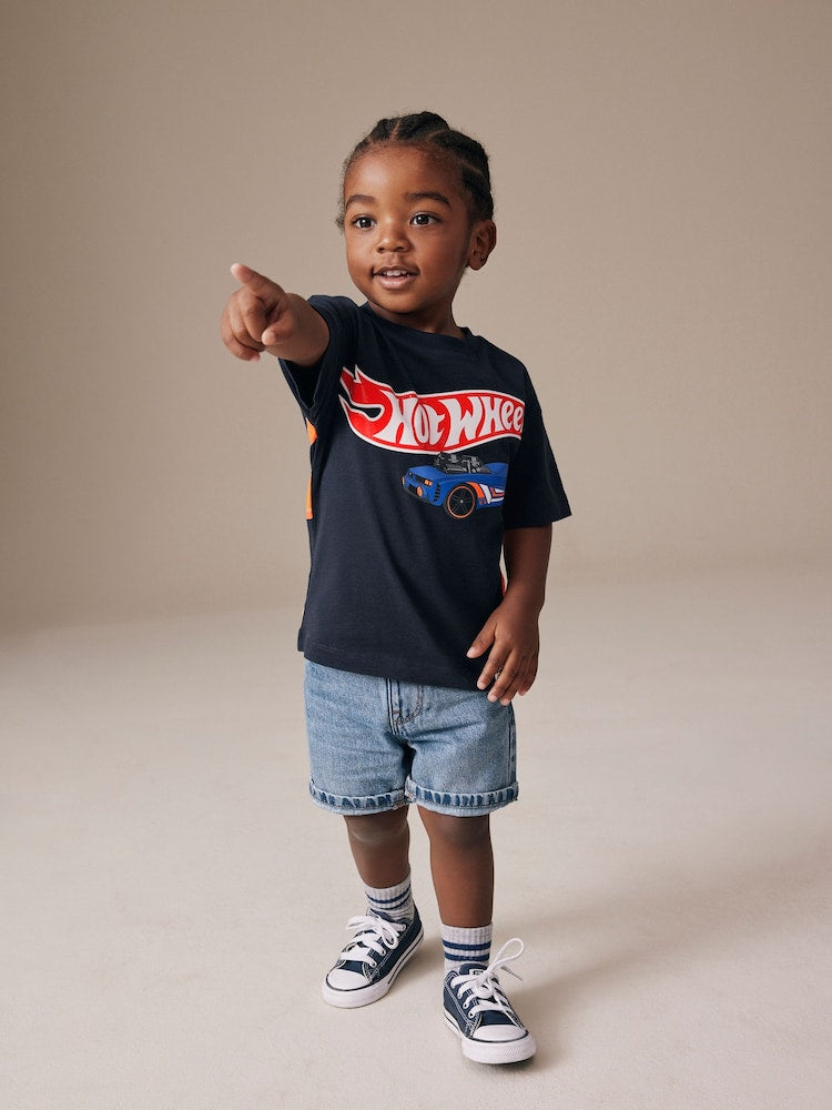 Navy Hot Wheels Short Sleeve T-Shirt (9mths-8yrs)