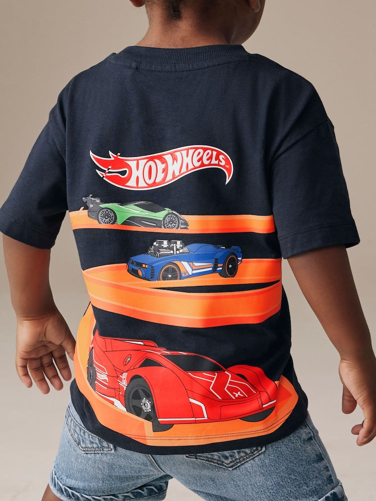 Navy Hot Wheels Short Sleeve T-Shirt (9mths-8yrs)