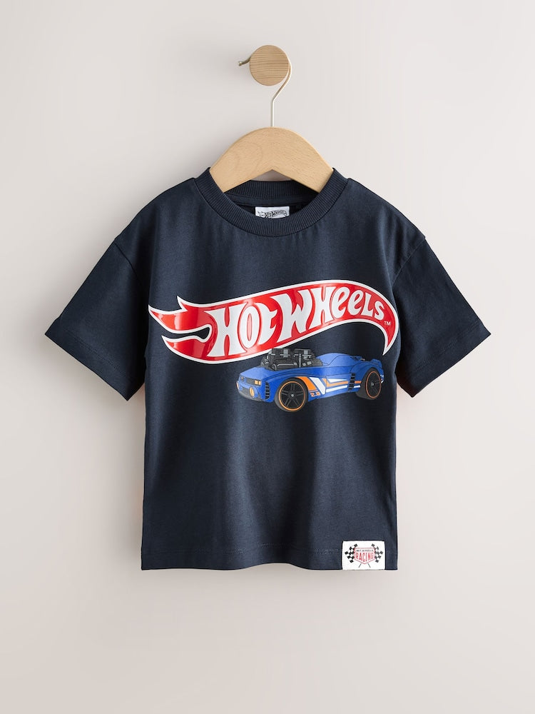 Navy Hot Wheels Short Sleeve T-Shirt (9mths-8yrs)
