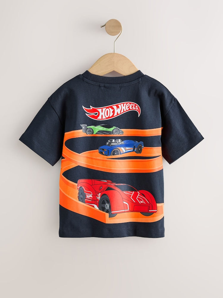 Navy Hot Wheels Short Sleeve T-Shirt (9mths-8yrs)