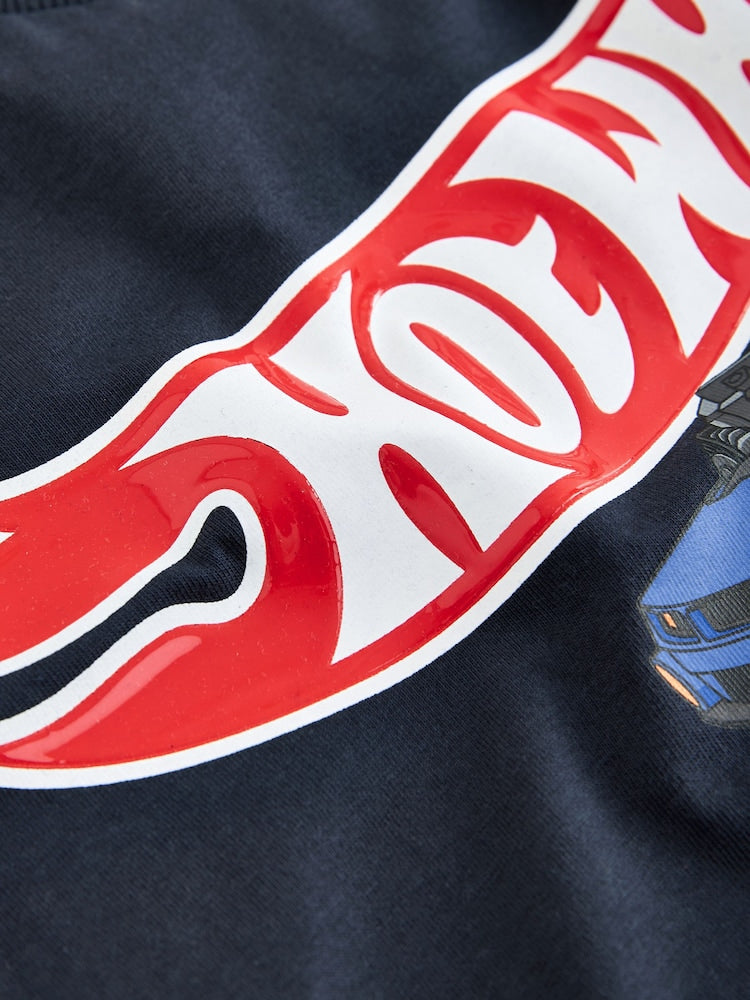 Navy Hot Wheels Short Sleeve T-Shirt (9mths-8yrs)