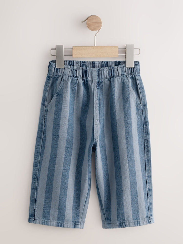 Dark Blue Stripe Pull On Wide