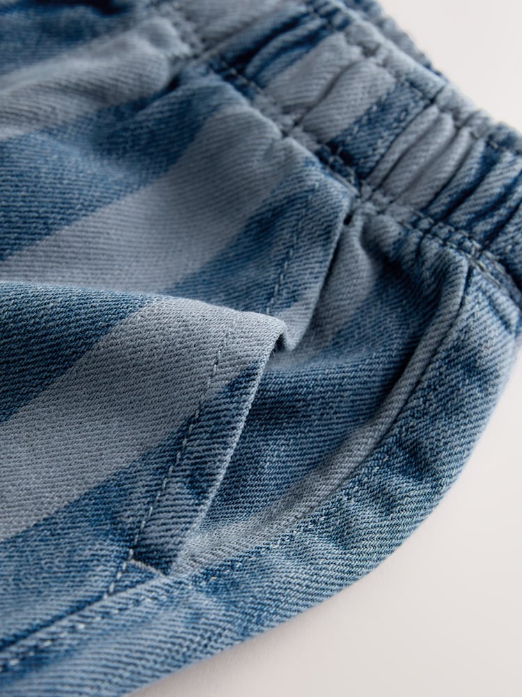 Dark Blue Stripe Pull On Wide